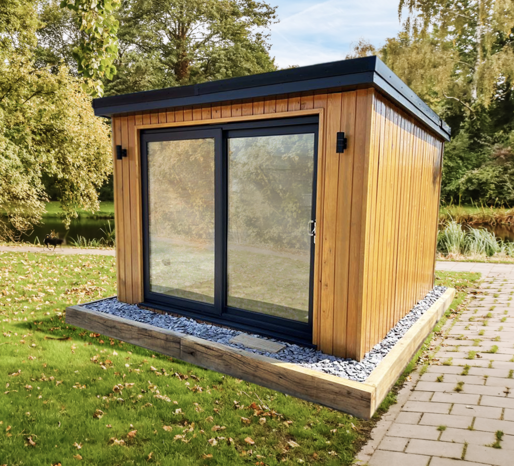 cabin next to river small