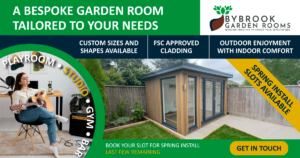 bybrook garden rooms, bespoke garden room tailored to your needs, have a garden warm-weather ready with a garden room